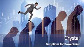  Presentation with career - PPT layouts with discrimination - business people climbing career ladder background and a ocean colored foreground