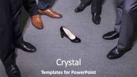  Presentation with circle - Colorful presentation design enhanced with discrimination - businessmen standing in a circle backdrop and a gray colored foreground