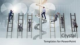  Presentation with competition - Beautiful theme featuring discrimination - competition concept with businessman beating backdrop and a light gray colored foreground
