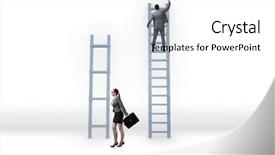  Presentation with man woman - Slides featuring discrimination - concept of inequal career opportunities background and a white colored foreground