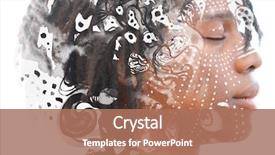  Presentation with traditional - Theme enhanced with discrimination - paintography african man with traditional background and a coral colored foreground