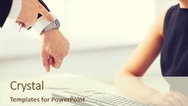  Presentation with conflict - PPT theme consisting of discrimination - picture of boss and worker background and a cream colored foreground