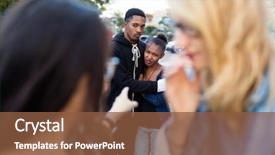  Presentation with racism - Slide deck having discrimination - racism - black couple being background and a tawny brown colored foreground