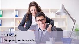  Presentation with sexual harassment - Slide set featuring discrimination - sexual harassment concept with man background and a light blue colored foreground