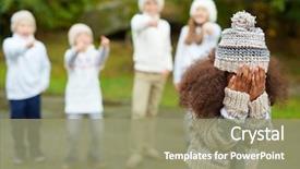  Presentation with upset - Slide set having discrimination - upset child background and a coral colored foreground