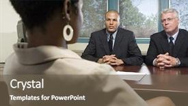  Presentation with interview - Colorful slide deck enhanced with discrimination - woman in an interview backdrop and a tawny brown colored foreground