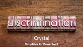  Presentation with issue - Presentation design having discrimination-word-abstract-in-gritty background and a tawny brown colored foreground