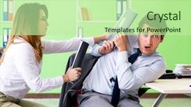  Presentation with an empty two way - PPT theme having discrimination workplace - two colleagues working background and a  colored foreground