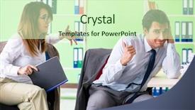  Presentation with farewell colleagues - Colorful PPT layouts enhanced with discrimination workplace - two colleagues working backdrop and a soft green colored foreground