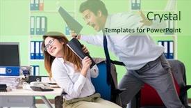  Presentation with ways working - PPT layouts enhanced with discrimination workplace - two colleagues working background and a mint green colored foreground