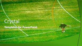  Presentation with track field throwing - Slide deck having discus-throwing-athlete-for-track background and a tawny brown colored foreground