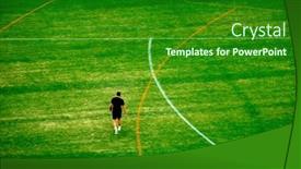  Presentation with track field throwing - Presentation design enhanced with discus-throwing-athlete-for-track and a forest green colored foreground