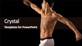  Presentation with discus throw - Amazing slide deck having discus backdrop and a wine colored foreground