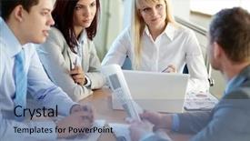  Presentation with people matter - Colorful PPT theme enhanced with discuss some urgent matter backdrop and a seafoam green colored foreground