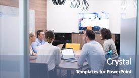  Presentation with improvement plan - PPT layouts with leader improvement - group of a young business background and a  colored foreground