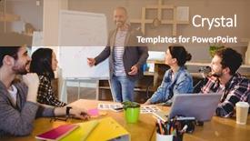  Presentation with graphic - Amazing theme having discussing chart on white board backdrop and a coral colored foreground