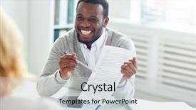  Presentation with african american business - Colorful presentation theme enhanced with discussing details of mutually beneficial backdrop and a  colored foreground