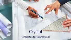  Presentation with blue design - Colorful slide deck enhanced with discussing over architecture design blue backdrop and a sky blue colored foreground