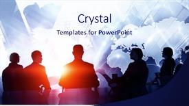  Presentation with partnership - Beautiful slide set featuring discussing policy of international partnership backdrop and a sky blue colored foreground