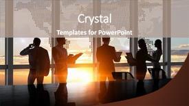  Presentation with talent partnership - Audience pleasing presentation theme consisting of discussing policy of international partnership backdrop and a coral colored foreground