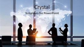  Presentation with international trade - Slide deck featuring discussing policy of international partnership background and a light blue colored foreground