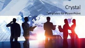  Presentation with partnership - Colorful slide deck enhanced with discussing policy of international partnership backdrop and a light blue colored foreground