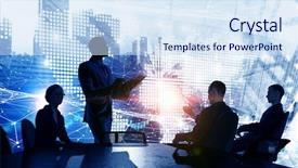  Presentation with partnership - PPT theme having discussing policy of international partnership background and a sky blue colored foreground