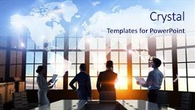  Presentation with international trade - Theme consisting of discussing policy of international partnership background and a  colored foreground