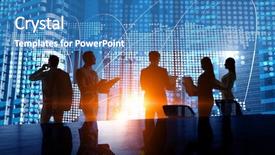  Presentation with partnership - PPT theme with discussing policy of international partnership background and a  colored foreground