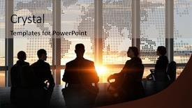  Presentation with partnership - PPT theme featuring discussing policy of international partnership background and a  colored foreground