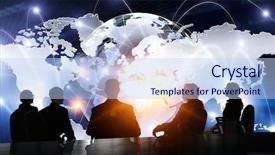  Presentation with international trade - Presentation design having discussing policy of international partnership background and a light blue colored foreground