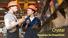  Presentation with technical - Cool new theme with discussing quality of new technical backdrop and a tawny brown colored foreground