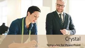  Presentation with confident - Cool new slide set with discussing sketch of new model backdrop and a  colored foreground