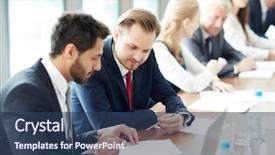  Presentation with task - Cool new PPT layouts with discussing task at business class backdrop and a ocean colored foreground