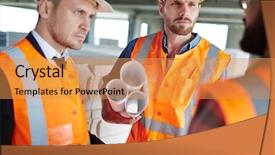  Presentation with architects - Presentation theme enhanced with discussing what to do next background and a  colored foreground