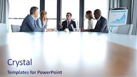  Presentation with discussion room - Amazing presentation theme having discussion at table in board backdrop and a sky blue colored foreground