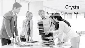  Presentation with design team - Slide deck featuring discussion at table in new background and a light gray colored foreground