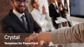  Presentation with conclusion - Cool new slides with discussion conclusion - businessman shaking hands backdrop and a  colored foreground