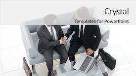  Presentation with conclusion - Colorful presentation theme enhanced with discussion conclusion - handshake manager and the client backdrop and a  colored foreground