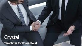  Presentation with conclusion - Slide set having discussion conclusion - handshake manager and the client background and a  colored foreground