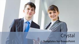  Presentation with people - PPT theme with seo web development technology seo background and a coral colored foreground