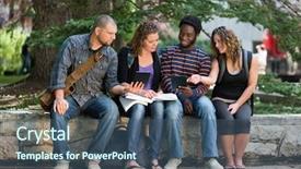  Presentation with digital university - Slide set consisting of spring flowers in soft morning background and a lemonade colored foreground