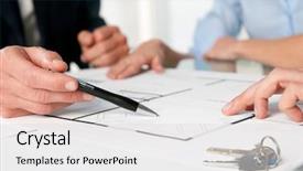  Presentation with new home - Amazing presentation theme having discussion with a real estate backdrop and a light gray colored foreground