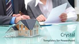  Presentation with estate planning - Beautiful PPT layouts featuring discussion with a real estate backdrop and a cool aqua colored foreground