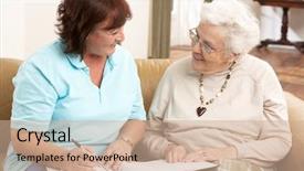  Presentation with discussion - PPT theme having discussion with health visit background and a coral colored foreground