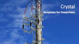  Presentation with electrical energy electric power lines - Presentation featuring dise o industrial - power isolator switch manual background and a ocean colored foreground
