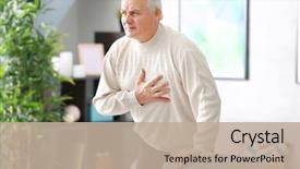  Presentation with heart disease - Slides having disease - aged man having heart pain background and a mint green colored foreground