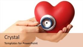  Presentation with hands heart - Presentation theme consisting of disease - doctor hands with heart background and a coral colored foreground