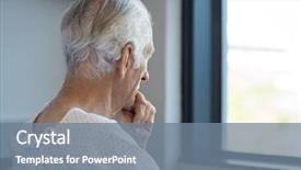  Presentation with alone - Presentation consisting of disease - rear view of a senior background and a seafoam green colored foreground