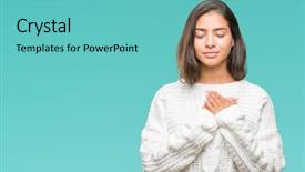  Presentation with chest - Amazing PPT layouts having disease - young beautiful arab woman wearing backdrop and a seafoam green colored foreground